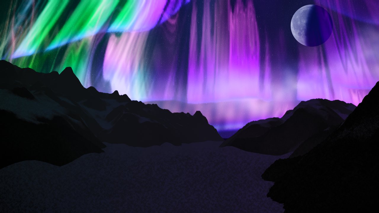 Aurora-Welt Violetter Gipfel