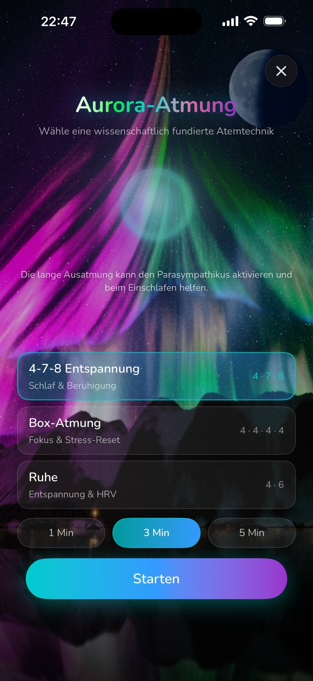 AuroraCalm Aurora-Atemübung